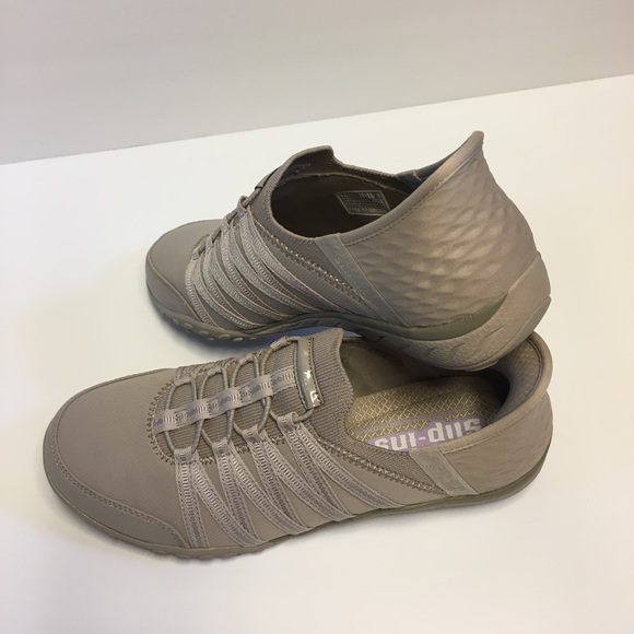 NWOT Skechers Woman's Sneakers Breathe Easy - Hands Free Slip-Ins Sz 7 Taupe - Picture 10 of 16
